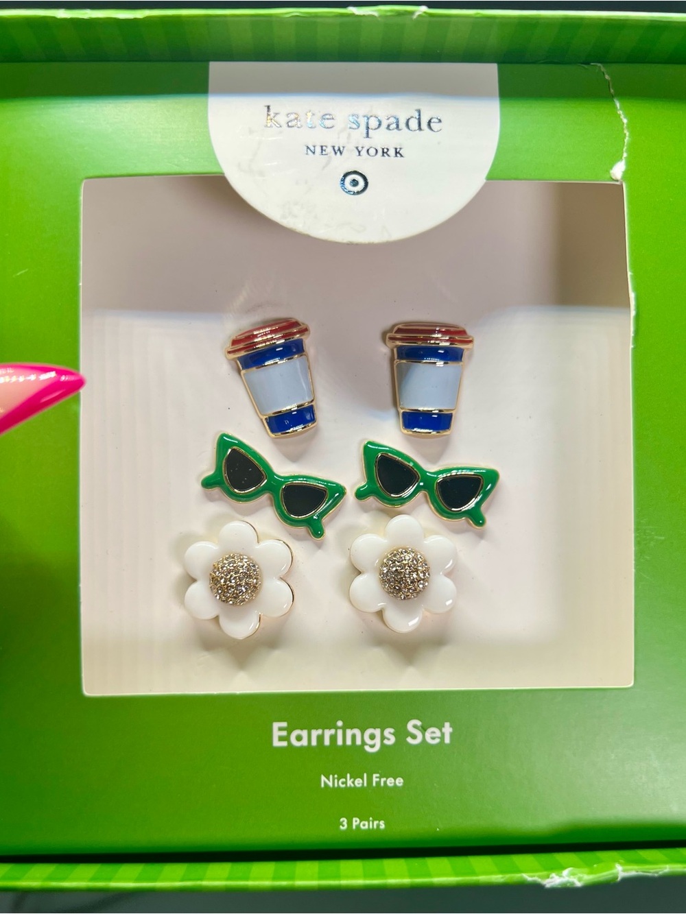 NIB Kate Spade x Target Limited Edition Novelty Stud Earrings Set - 3 Pairs